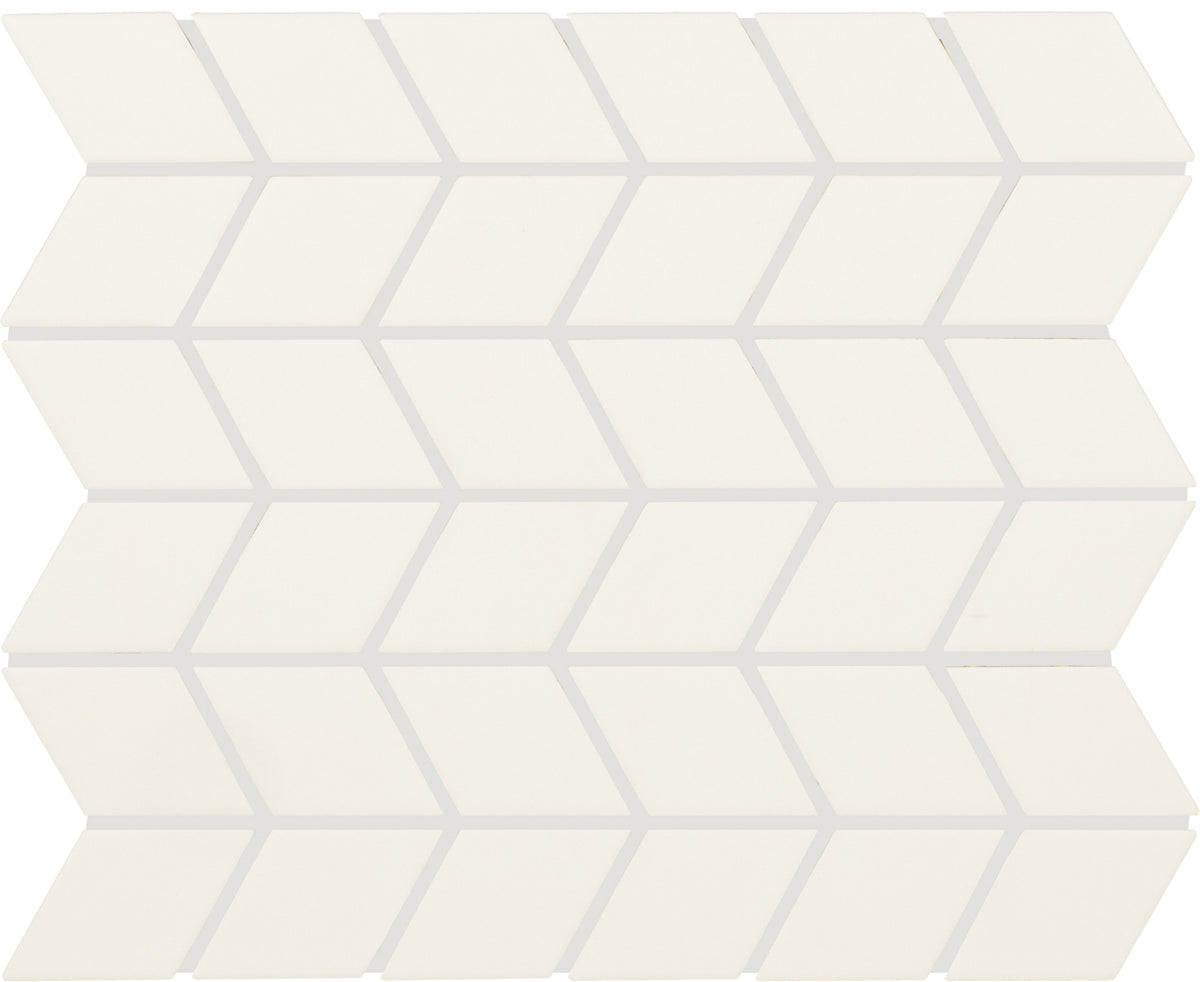 Daltile Color Wheel Retro Matte Arctic White Chevron 2x3 Matte Mosaic Tile
