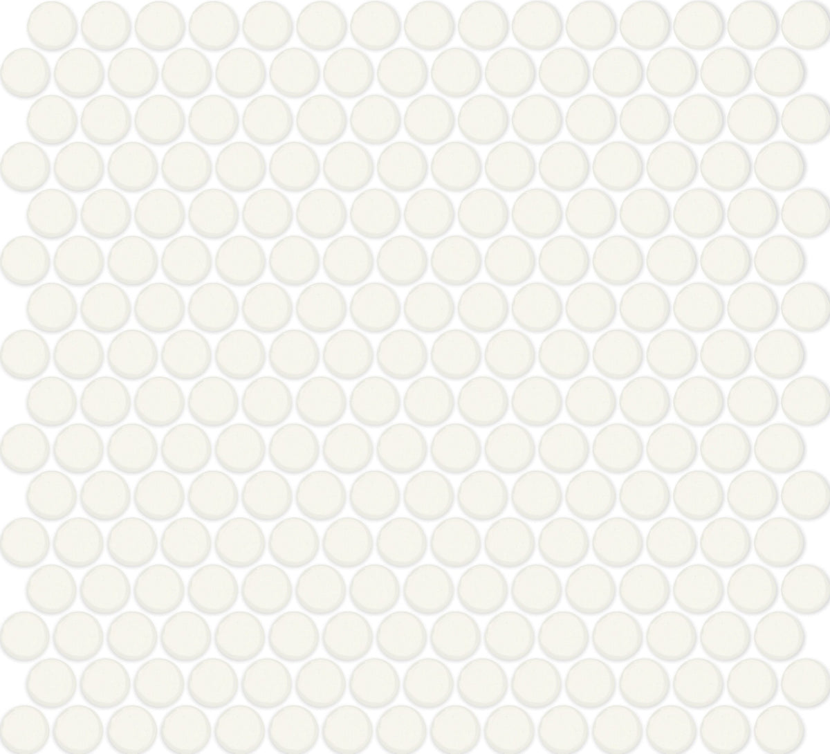 Daltile Color Wheel Mosaic Matte Arctic White Penny Rounds Matte Mosaic Tile