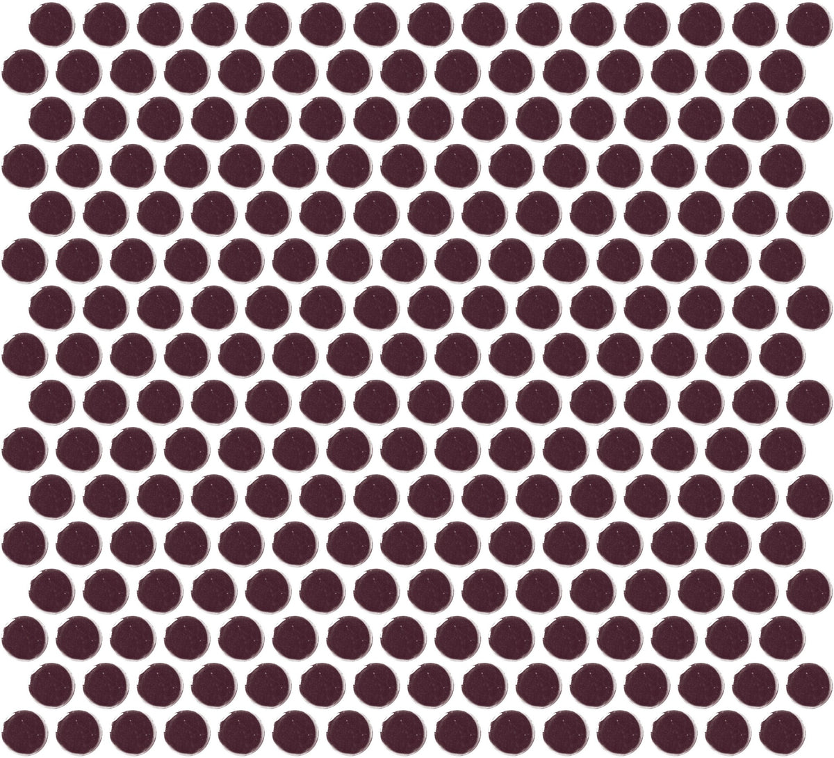 Daltile Color Wheel Mosaic Plum Crazy Penny Rounds Glossy Mosaic Tile