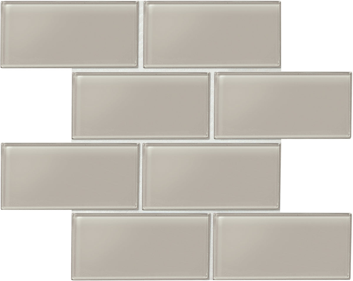 Daltile Amity Grey Rectangle 3x6 Glossy Wall Tile