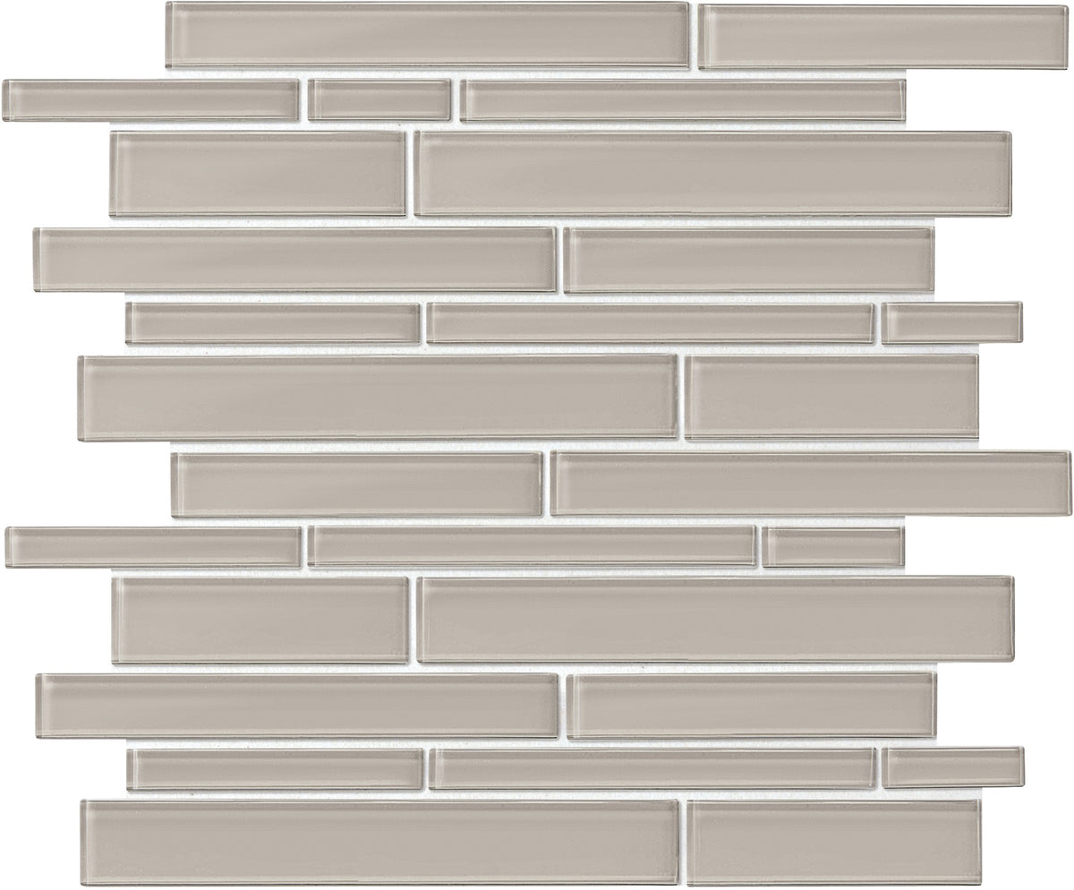 Daltile Amity Grey Random Linear Glass Mosaic Tile