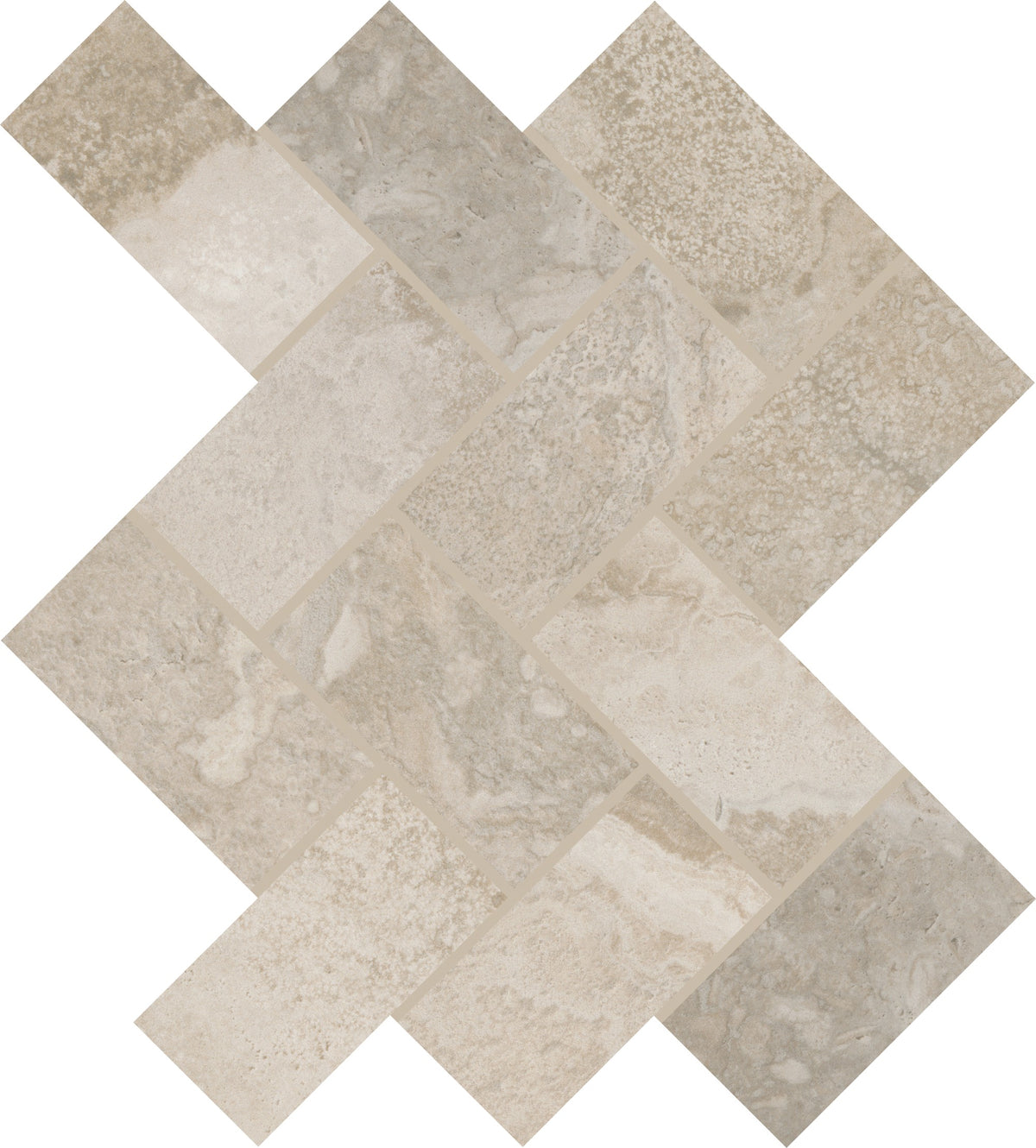 Daltile Archaia Artifact Beige Herringbone 2x4 Matte Mosaic Tile