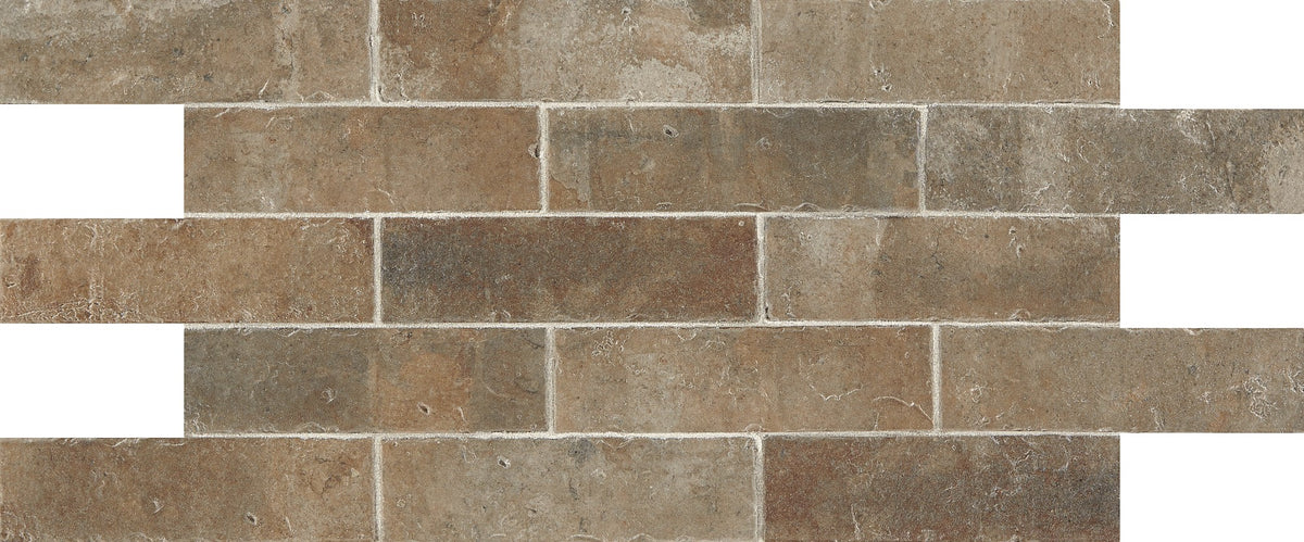 Daltile Brickwork Patio Rectangle 4x8 Distressed Matte Floor Tile