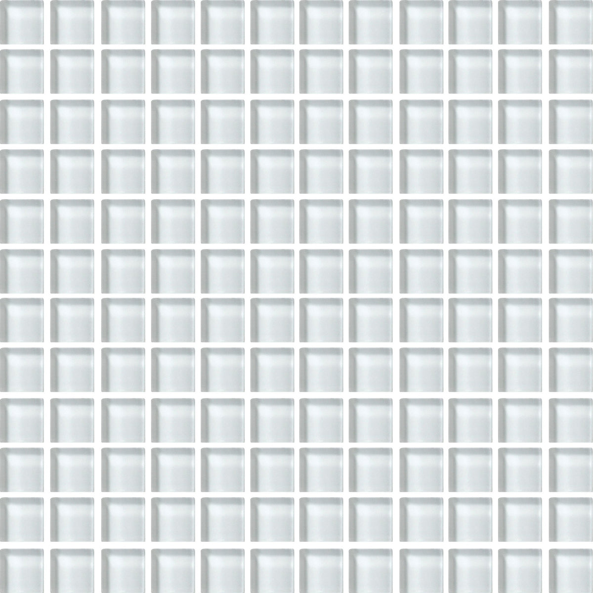 Daltile Color Wave Feather White Straight Joint 1x1 Glass Mosaic Tile