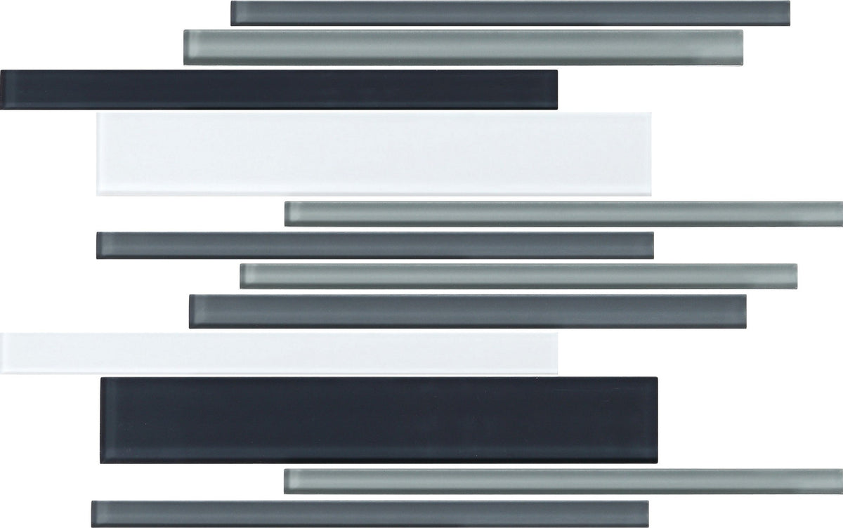 Daltile Color Wave Evening Mixer Random Interlocking Glass Mosaic Tile