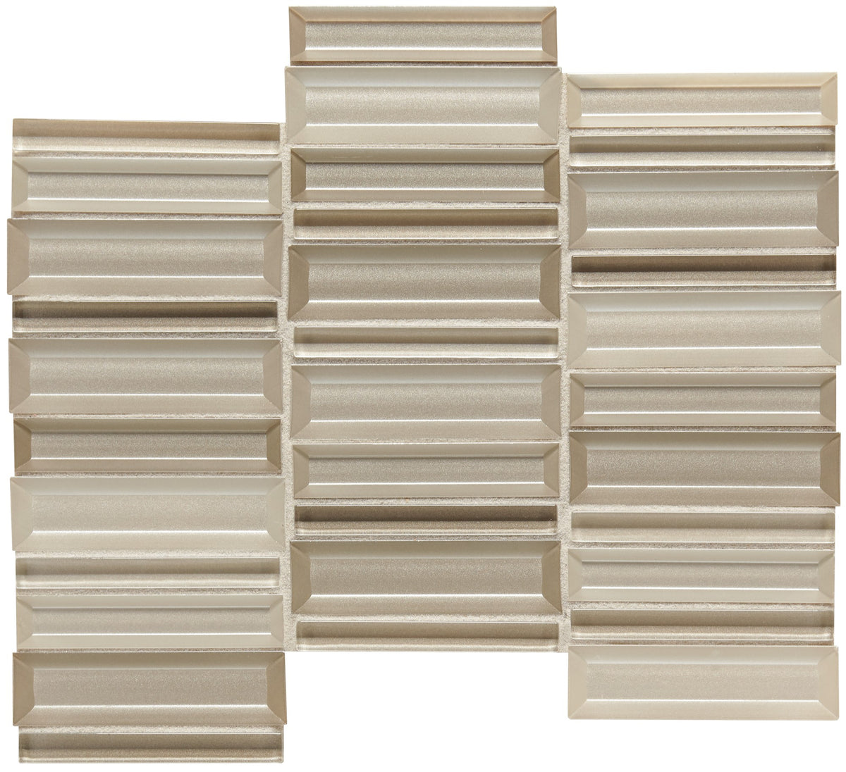 Daltile Cascading Waters Shimmer Shore Random Straight Stacked 1x4 Glass Mosaic Tile