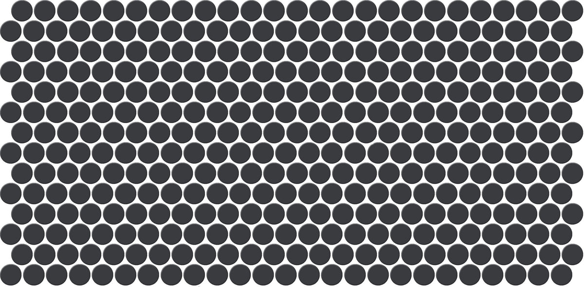 Daltile Keystones Black/Ebony Penny Rounds Matte Mosaic Tile