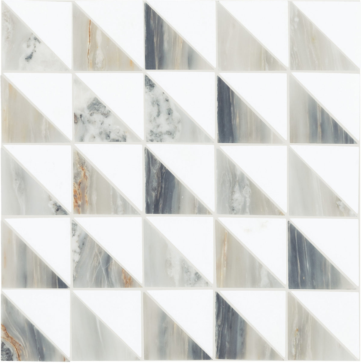 Daltile Gamma Azure Blend Triangle Honed Mosaic Natural Stone Tile