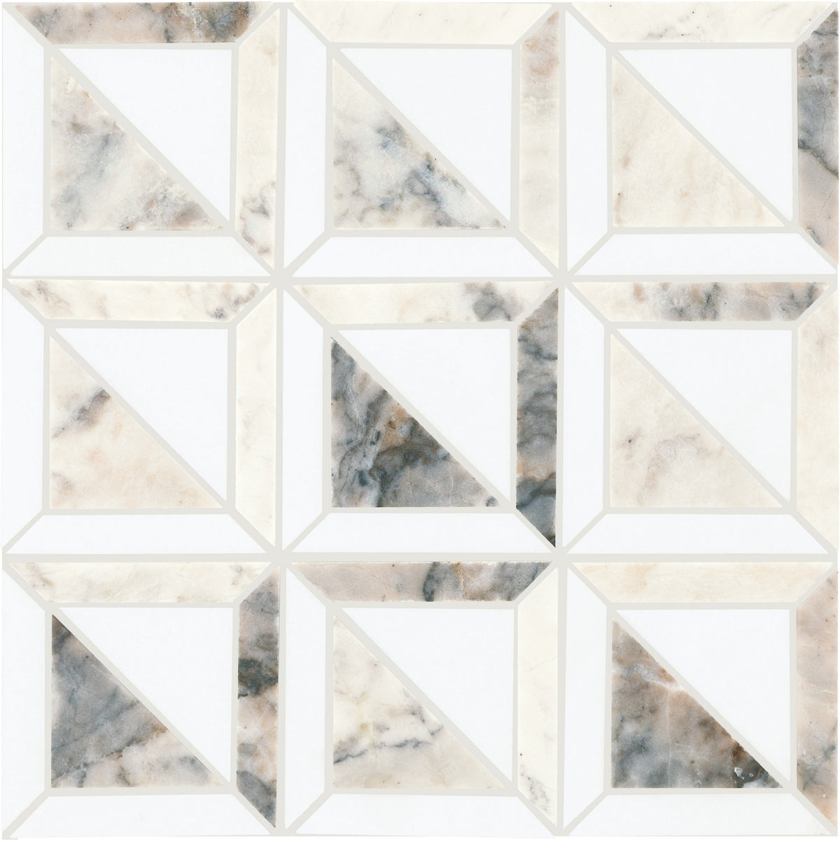 Daltile Gamma Illusive Blend Window Polished Mosaic Natural Stone Tile