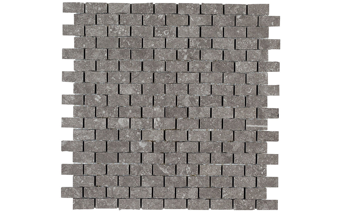 Daltile Diplomacy Medium Grey Brick Joint 5/8x1 Matte Mosaic Tile