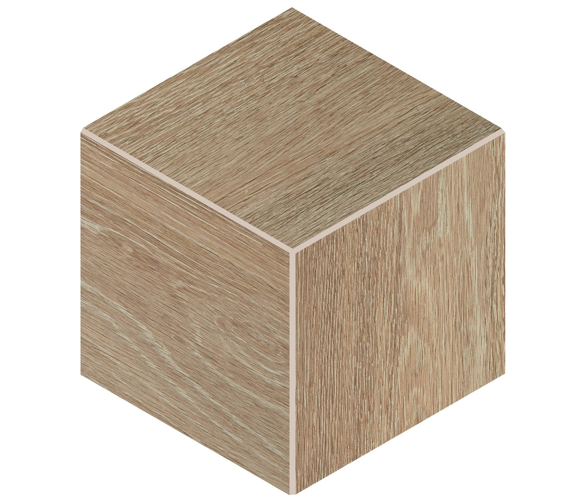 Daltile Emerson Wood Butter Pecan 3D Cube 12x12 Microban Matte Mosaic Tile