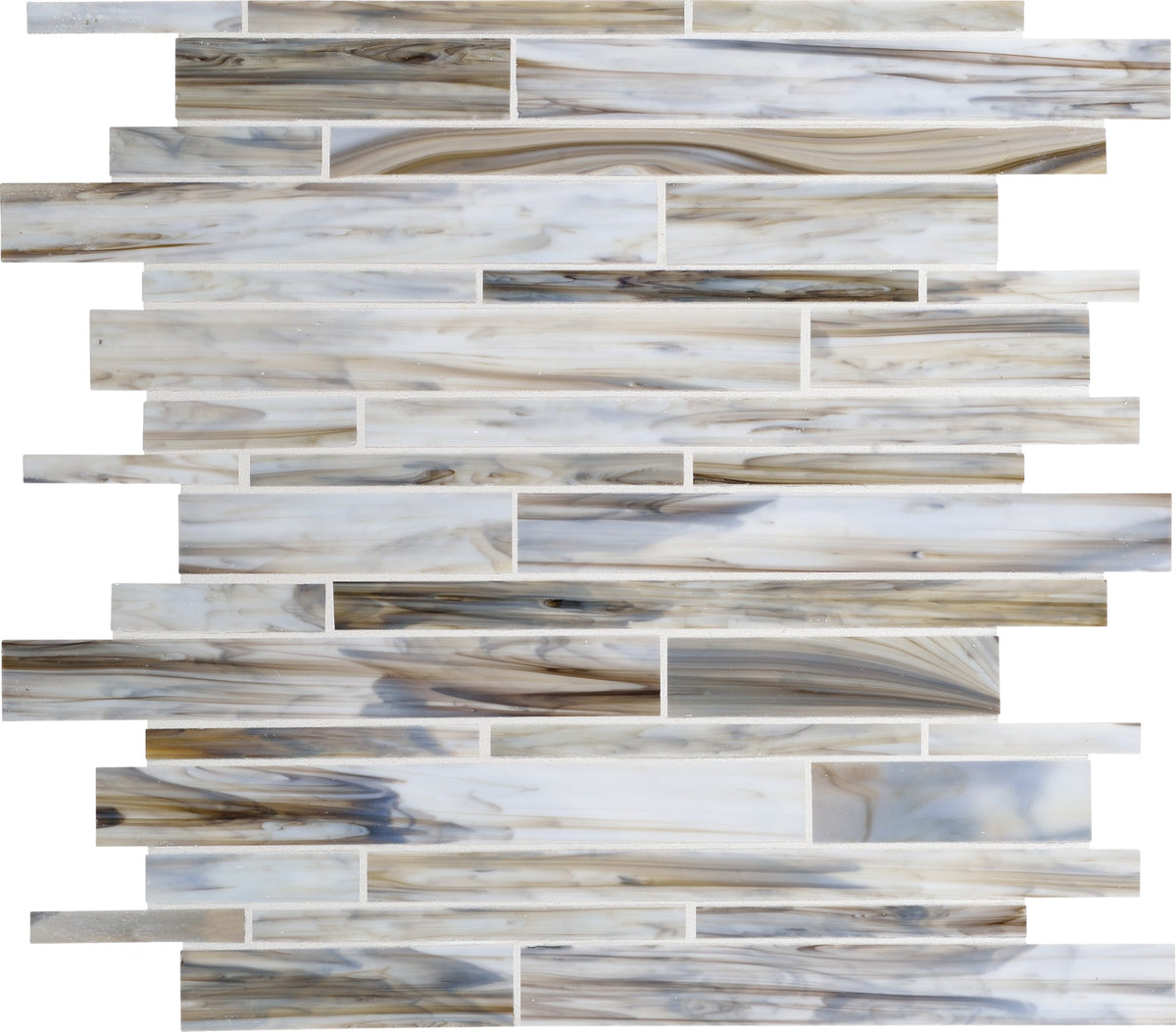 Daltile Serenade Surf Rock Random Interlocking Glass Mosaic Tile