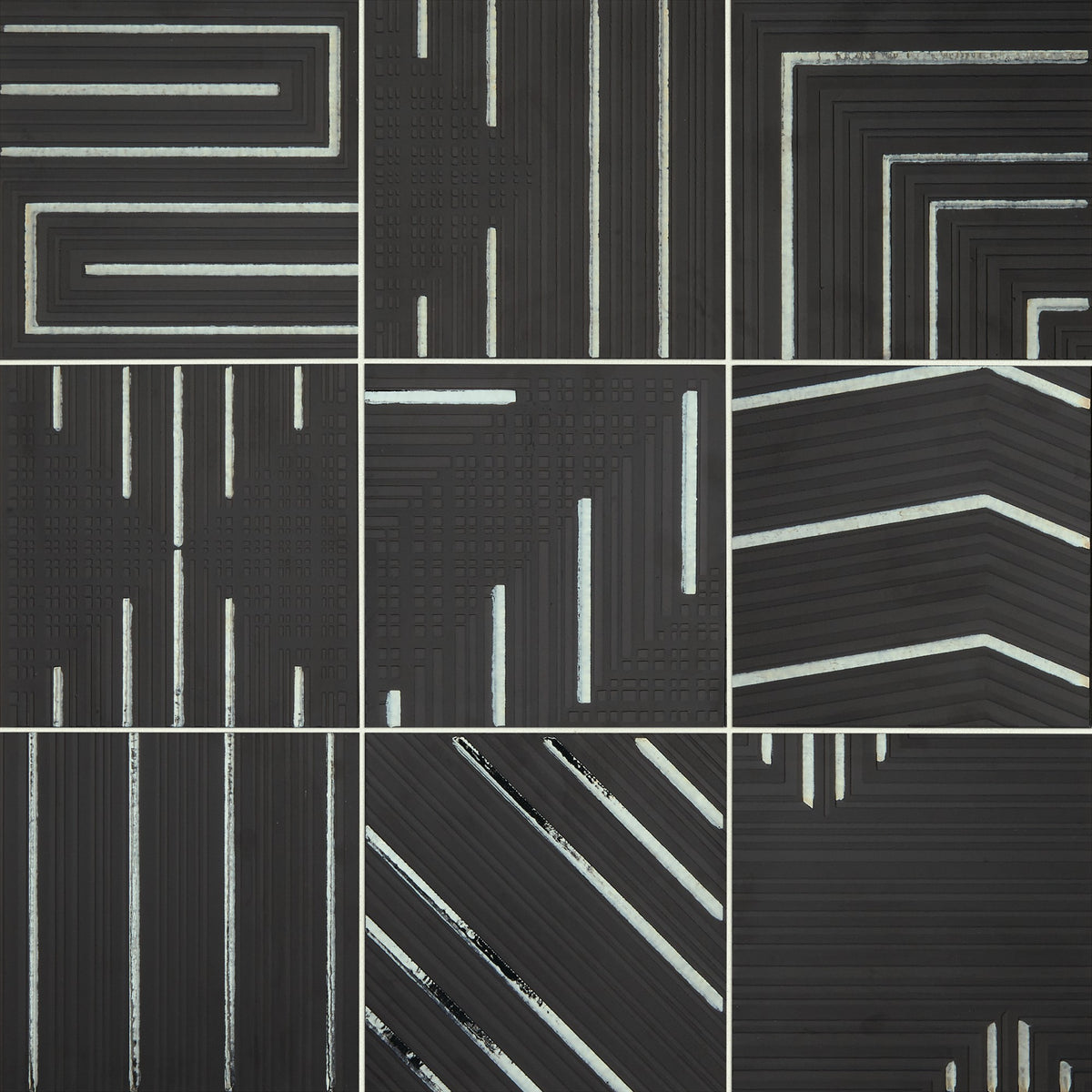 Daltile Geometric Fusion Obsidian Square 8x8 Mixed Floor Tile