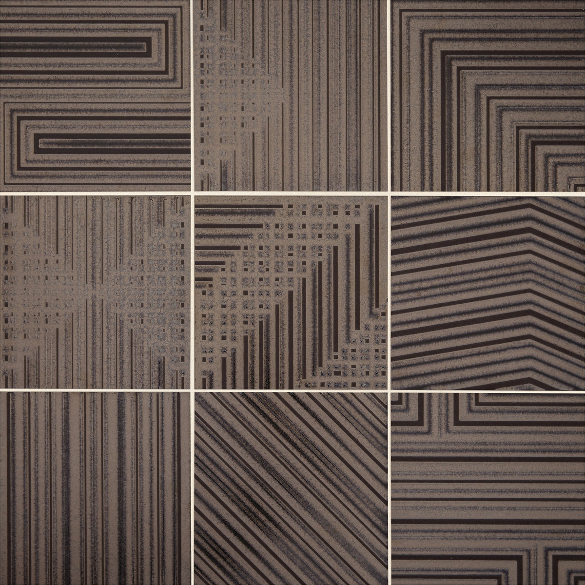 Daltile Geometric Fusion Amber Square 8x8 Mixed Floor Tile