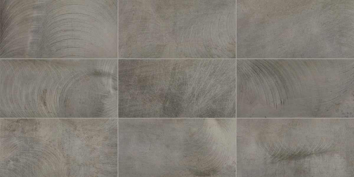 Daltile Ironcraft Charcoal Grey Rectangle 12x24 Light Polished Floor Tile