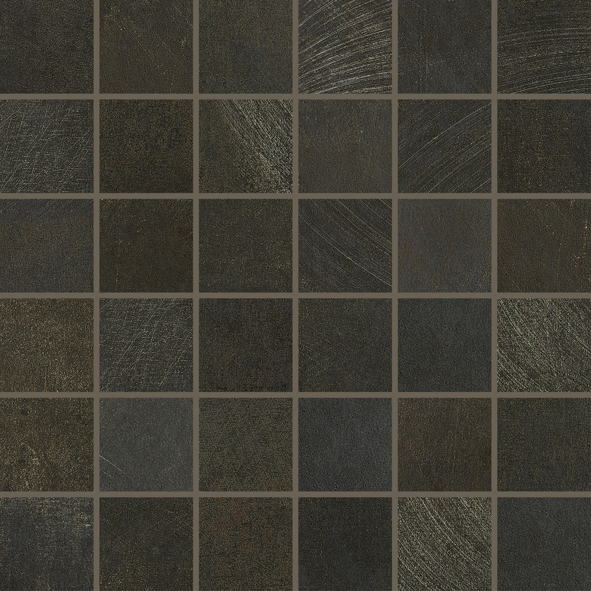 Daltile Ironcraft Sable Black Straight Joint 2x2 Matte Mosaic Tile