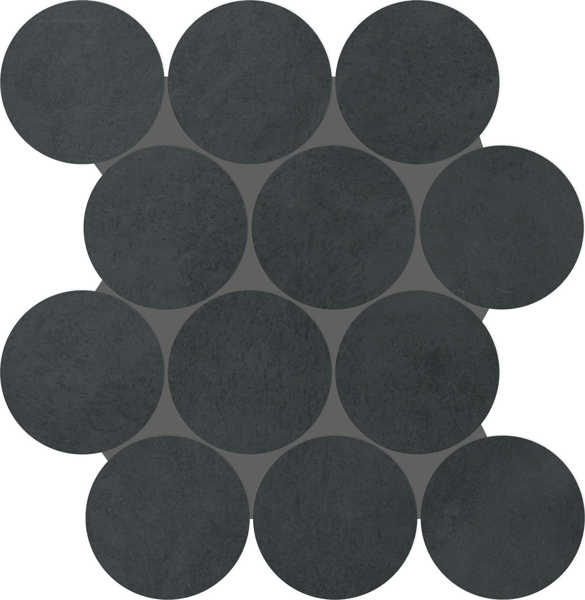 Daltile Indoterra Volcanic Ash Circle 4 Stepwise Matte Mosaic Tile