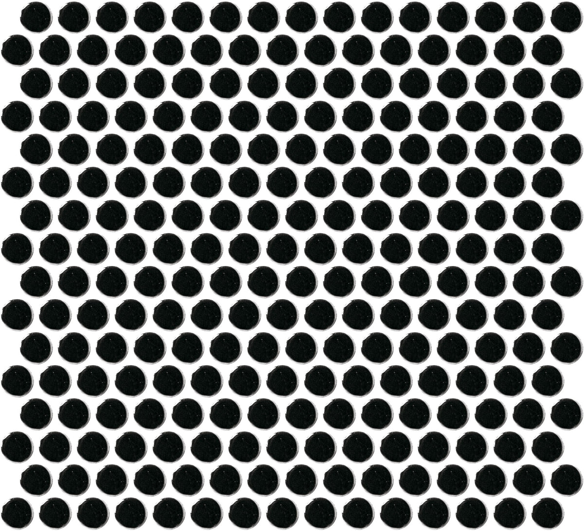 Daltile Color Wheel Mosaic Black Penny Rounds Glossy Mosaic Tile