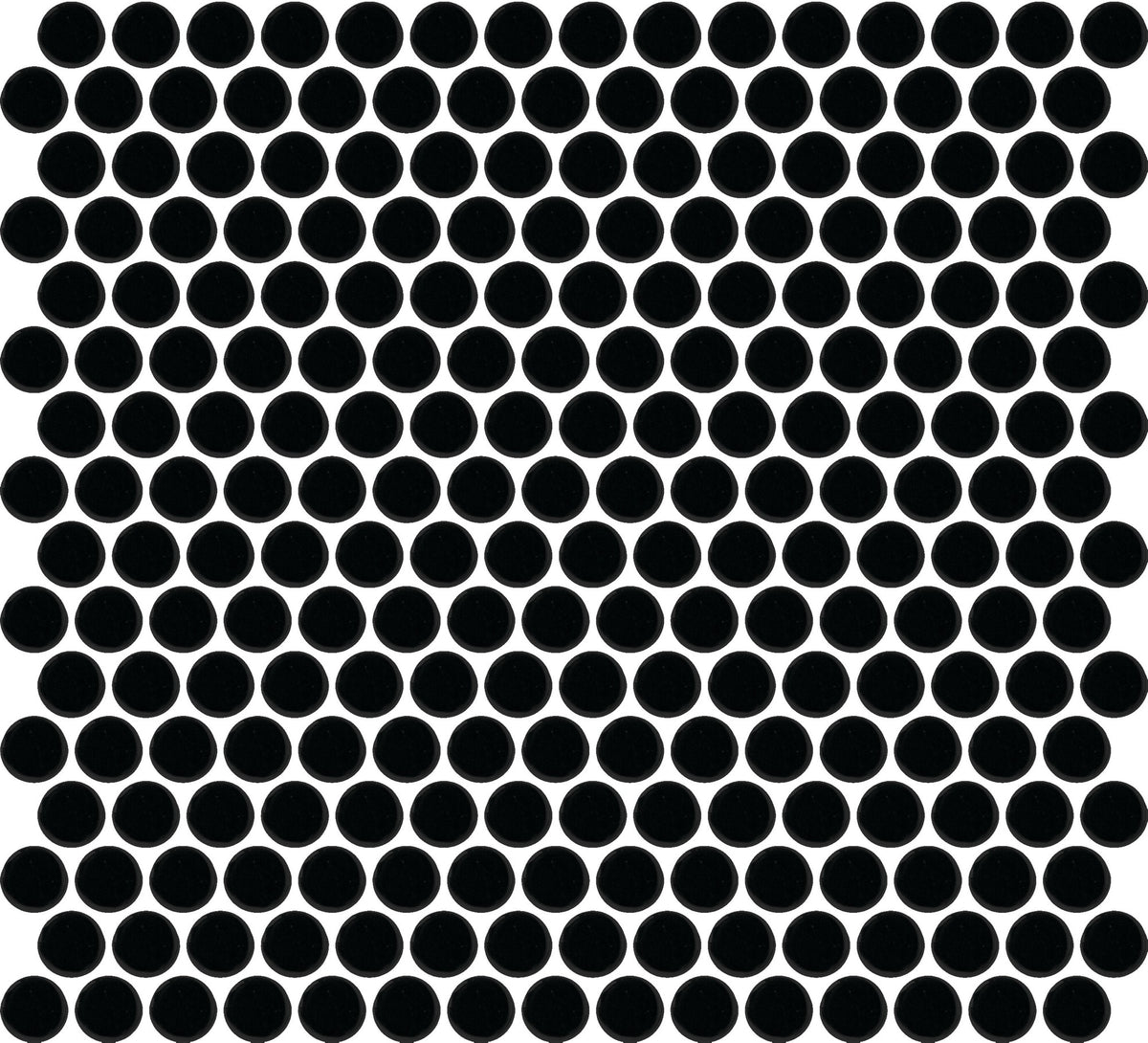 Daltile Color Wheel Mosaic Matte Black Penny Rounds Matte Mosaic Tile