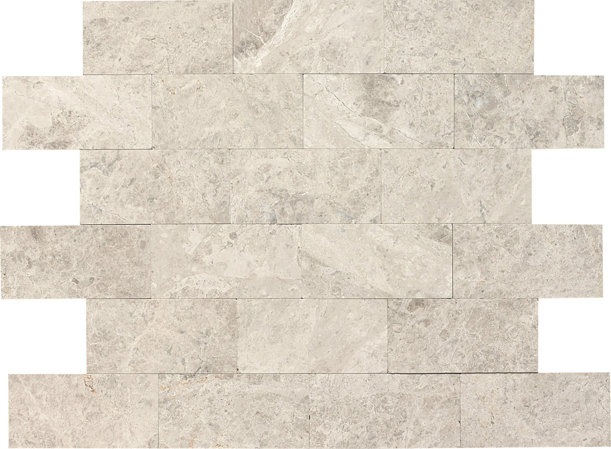 Daltile Limestone Arctic Gray Rectangle 3x6 Tumbled Stone Tile