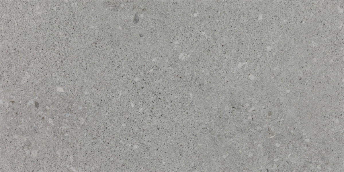 Daltile Loften Smoke Limestone RNDSTRD Round Stair Tread SuperGuardX Technology LVT Trim