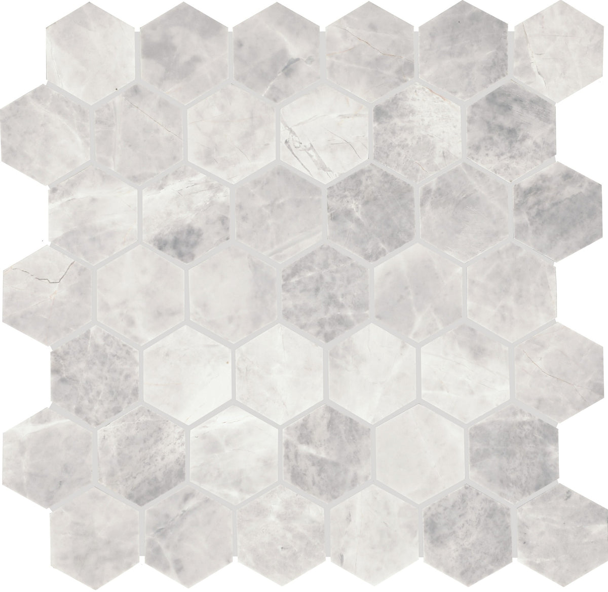 Daltile Eclessia Marble Cristallo Hexagon 2 Honed Mosaic Natural Stone Tile