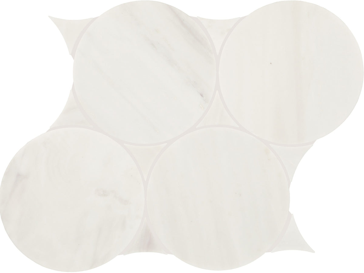 Daltile Eclessia Marble Pacifica Circle 6 Polished Mosaic Natural Stone Tile