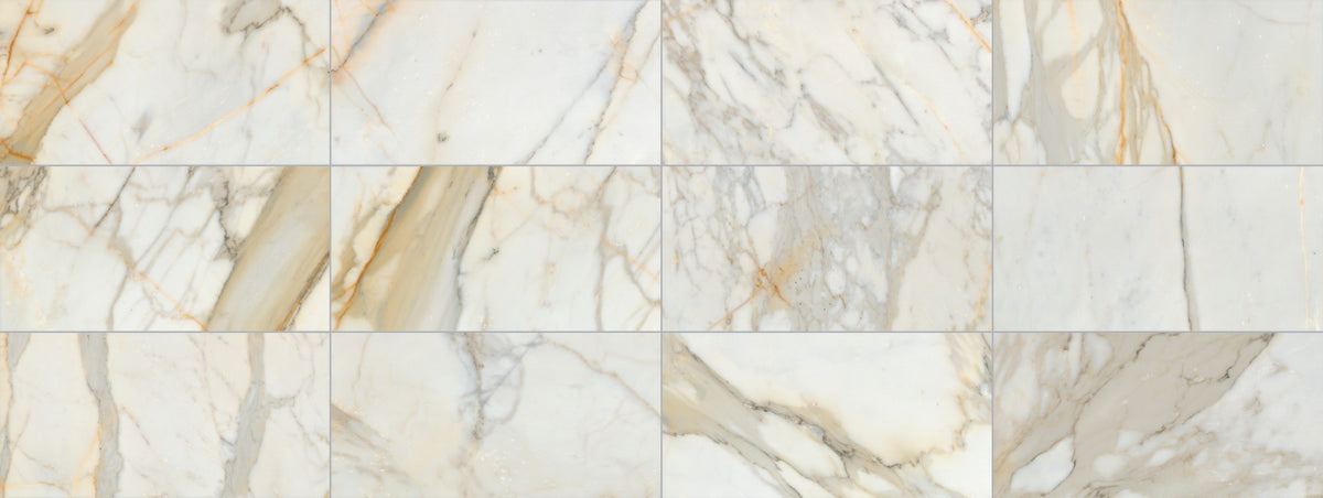 Daltile Marble Calacatta Gold Rectangle 12x24 Polished Stone Tile