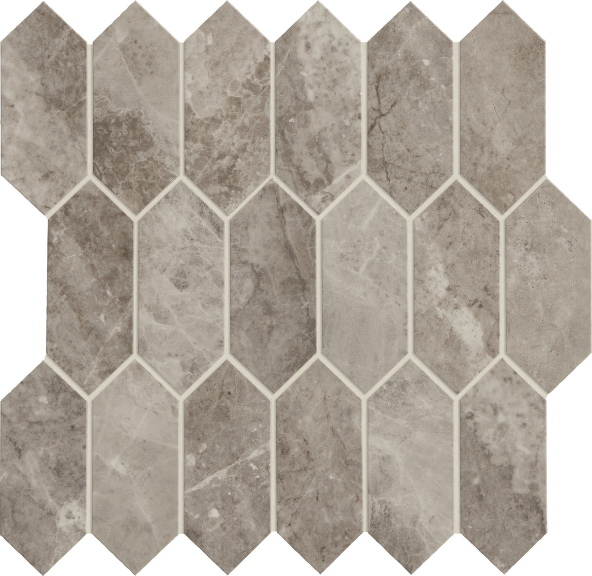 Daltile Marble Attache Crux Linear Hexagon 2x5 Matte Mosaic Tile
