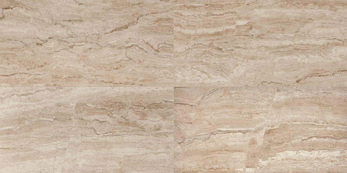 Daltile Marble Attache Travertine Rectangle 12x24 Matte Floor Tile
