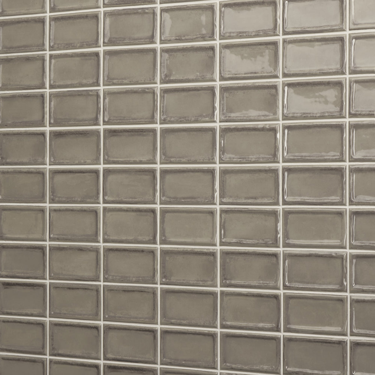 Daltile Mizuya Clay Ten Gray Rectangle 2 3/4x5 1/2 Framed Glossy Wall Tile