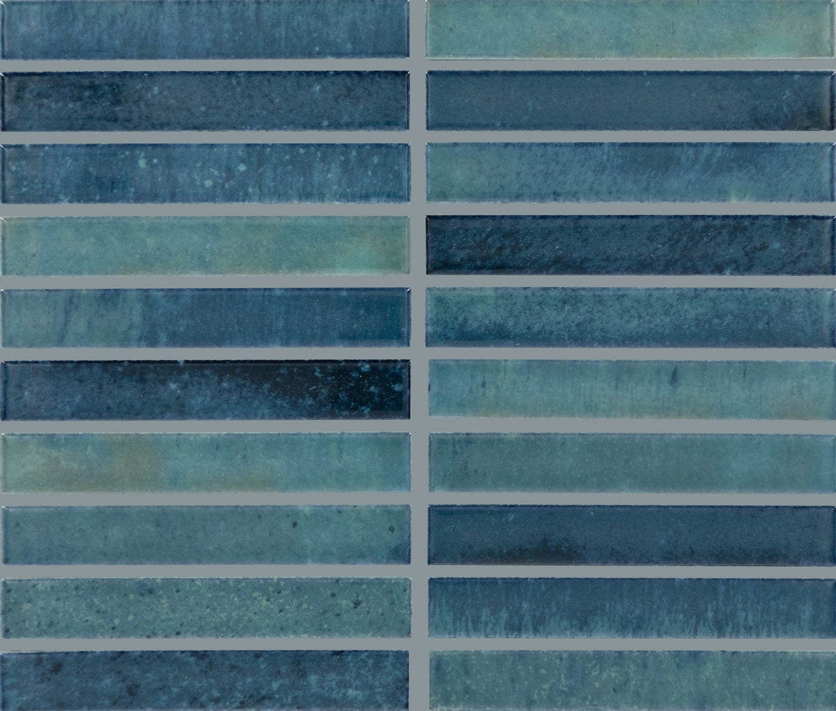 Daltile Miramo Aqua Straight Joint 1x6 Microban Glossy Mosaic Tile