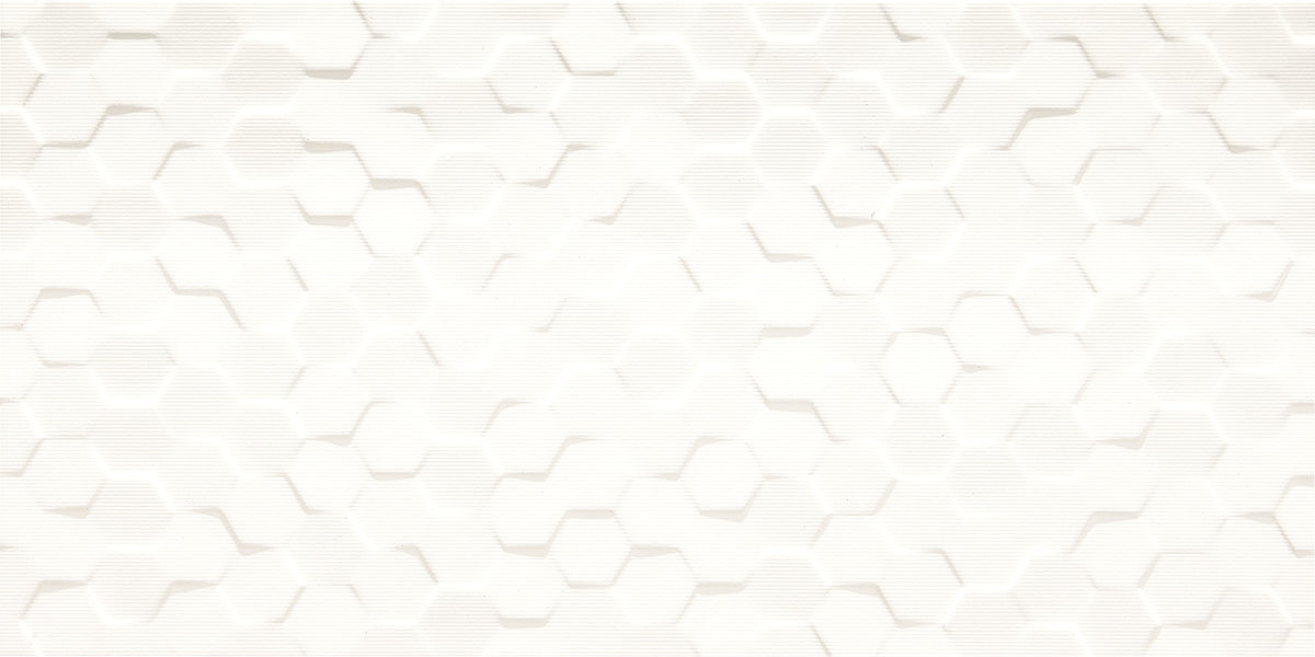 Daltile Multitude Origami White Rectangle 12x24 Hex Textured Wall Tile