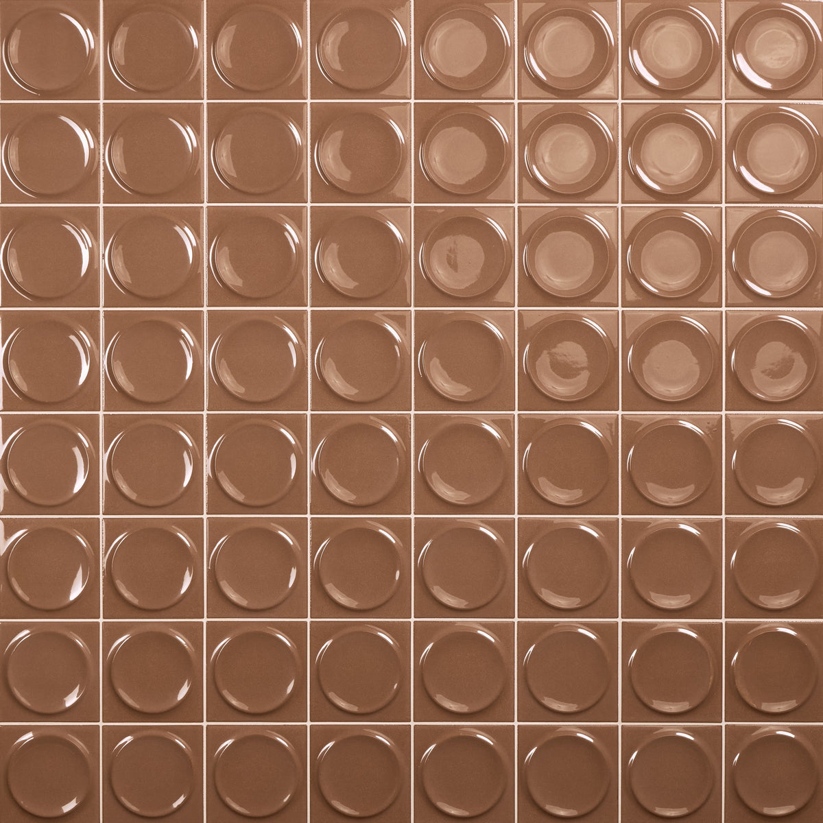 Daltile Nu Bare Cocoa Square 4x4 Circle Glossy Wall Tile