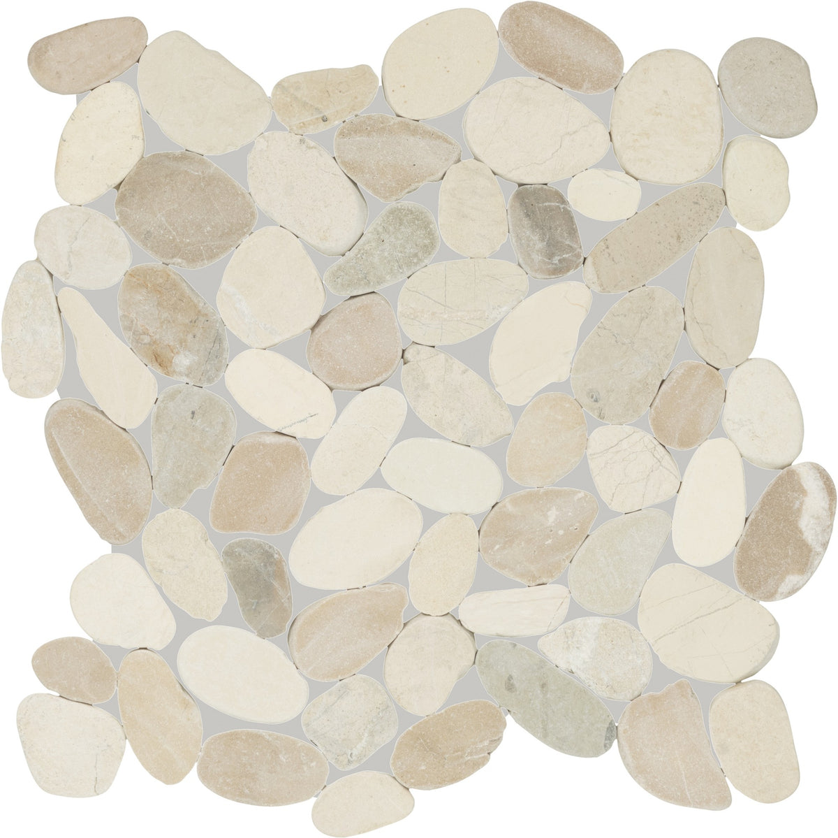 Daltile Pebble Oasis Seashell Flat Pebble Tumbled Mosaic Natural Stone Tile