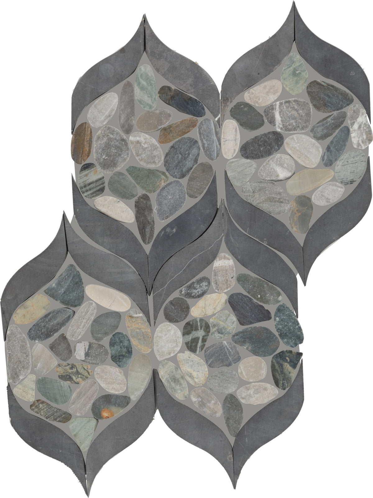 Daltile Pebble Oasis Coastal Petal Pebble Tumbled Mosaic Natural Stone Tile