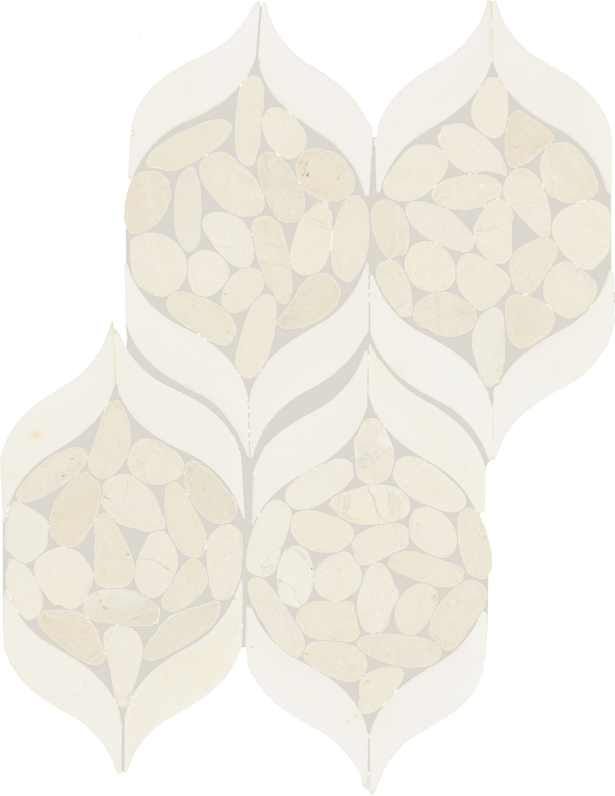 Daltile Pebble Oasis Icicle Petal Pebble Tumbled Mosaic Natural Stone Tile