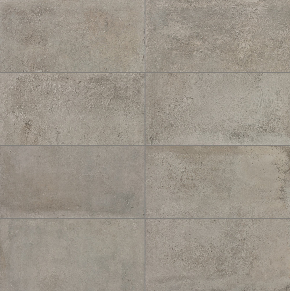 Daltile Rekindle Medium Grey Rectangle 6x24 Stepwise Matte Floor Tile