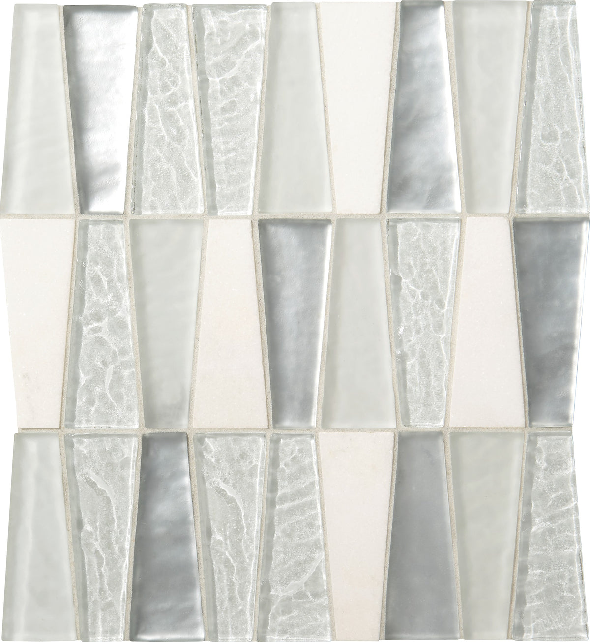 Daltile Regal Pendant Czarina Ice Trapezoid 1 1/2x4 Glossy Mosaic Tile