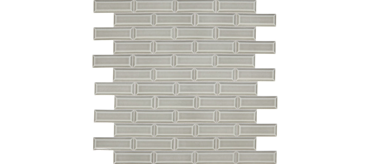 Daltile Revalia Remix Festive Gray Brick Joint 2x6 Bevel Glossy Mosaic Tile