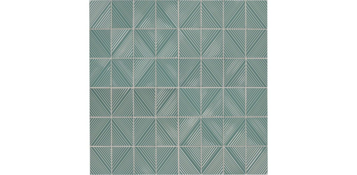 Daltile Revalia Remix Sage Green Structural 3x4 Glossy Mosaic Tile