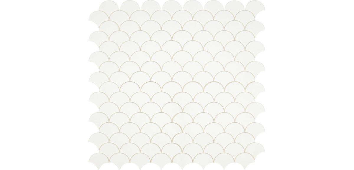 Daltile Revalia Remix Felicity White Fan 3 Glossy Mosaic Tile