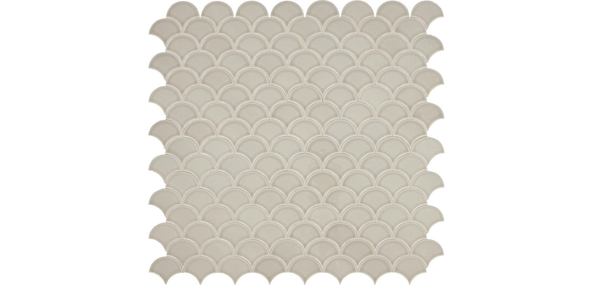 Daltile Revalia Remix Graceful Greige Fan 3 Glossy Mosaic Tile