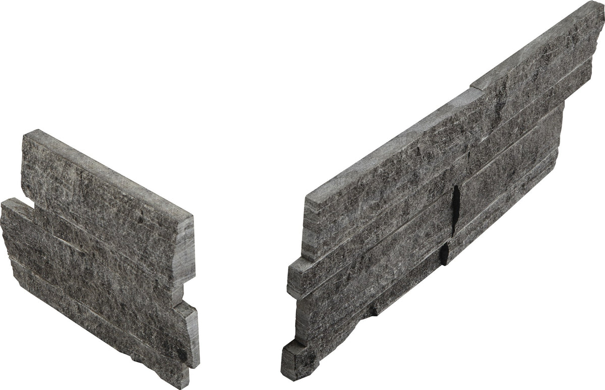 American Olean Stacked Stone Macau Black Rectangle 6x24 Natural Cleft Stone Tile