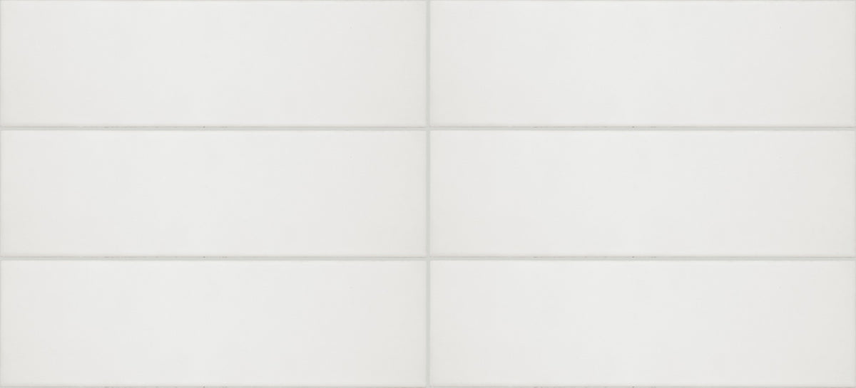 Daltile Stencil White Rectangle 4x12 Matte Floor Tile