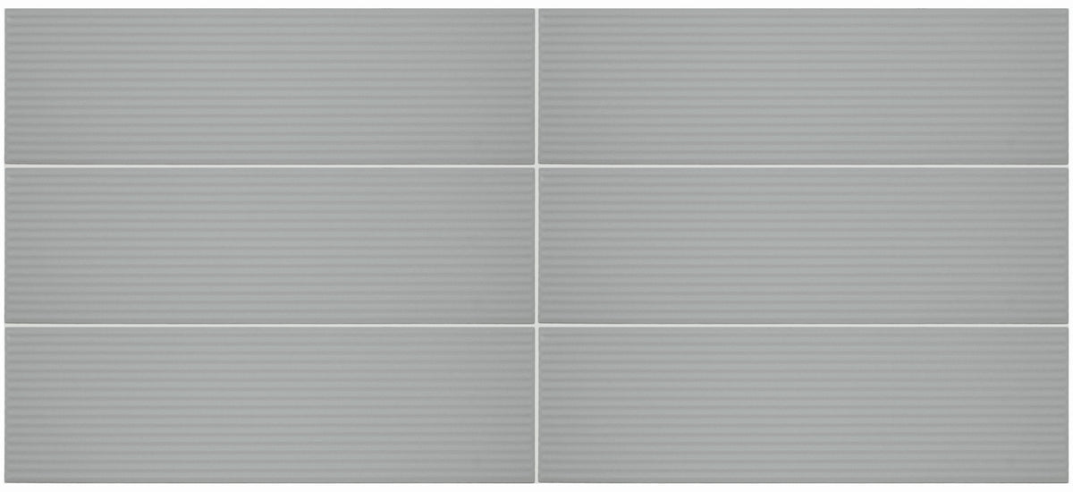 Daltile Stencil Grey Rectangle 4x12 Linear Matte Wall Tile