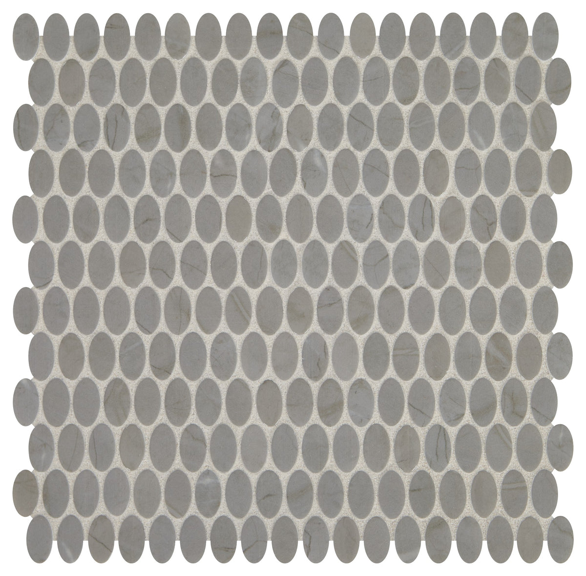 Daltile Statuette Paloma Gray Oval 1/2x1 Matte Mosaic Tile