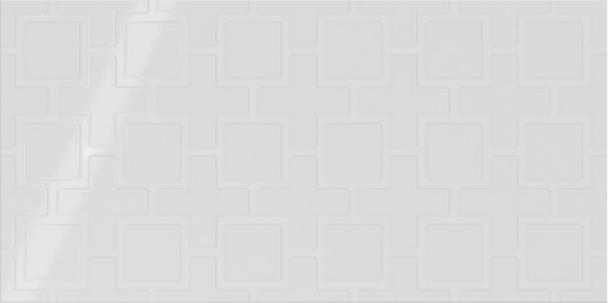 Daltile Showscape Stylish White Rectangle 12x24 Square Lattice Textured Wall Tile