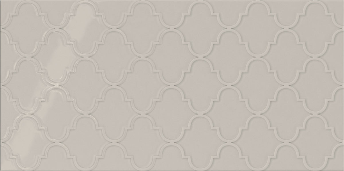 Daltile Showscape Soft Gray Rectangle 12x24 Arabesque Textured Wall Tile