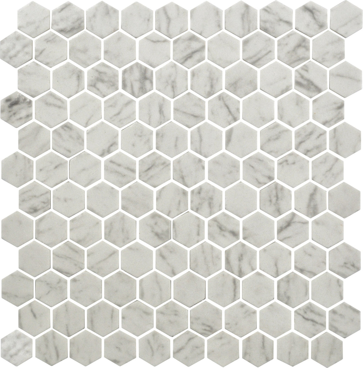 Daltile Uptown Glass Carrara Hexagon 1 Matte Mosaic Tile